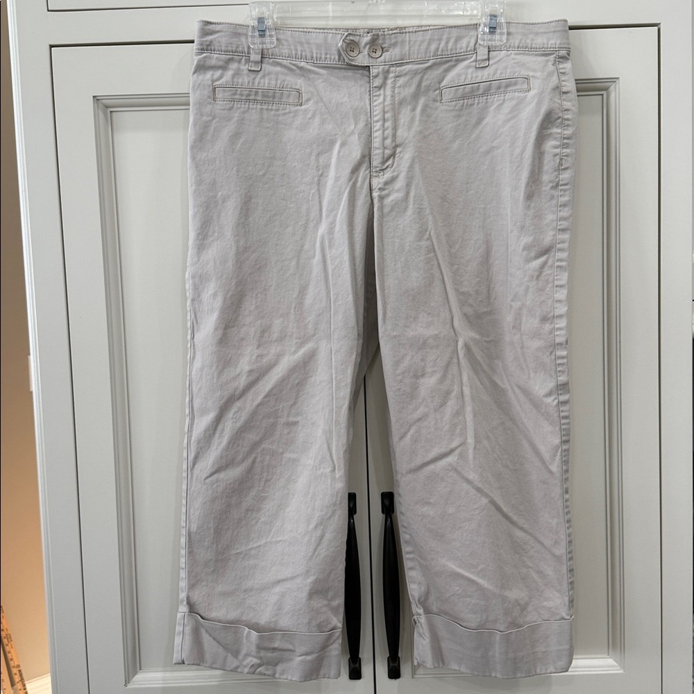 Bandolino Maureen Khaki Capri Crop Pants, Womens size 12 light tan brown